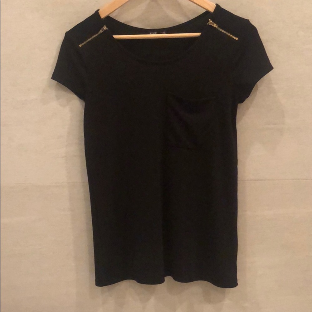 Express Dressy Black Tee